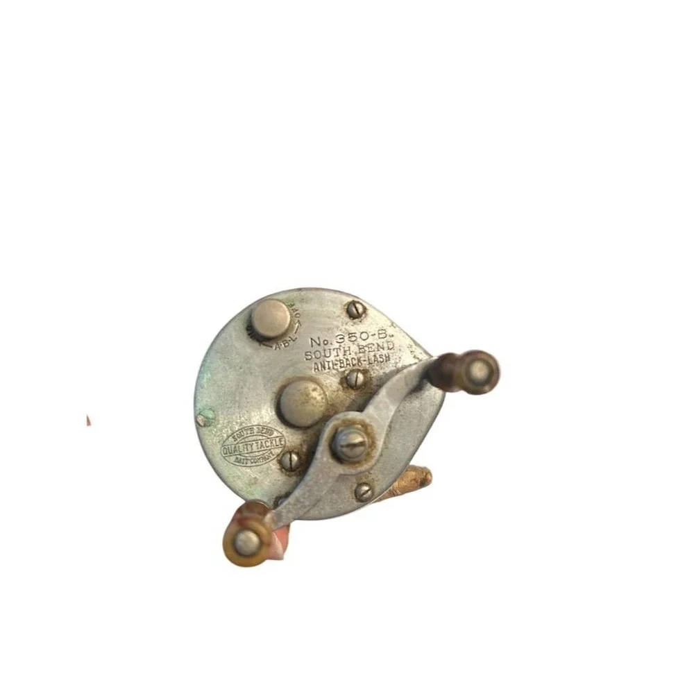 South Bend No. 350-B Baitcasting Reel Unisex OS Silver Vintage Antique Decor